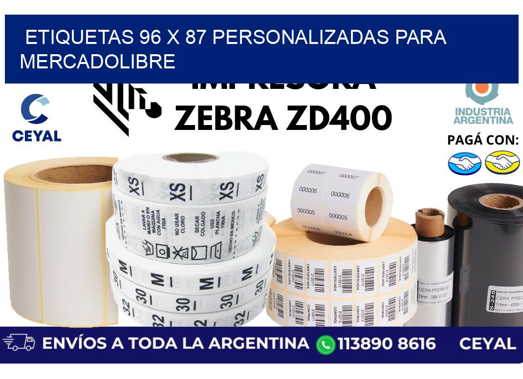 etiquetas 96 x 87 personalizadas para mercadolibre