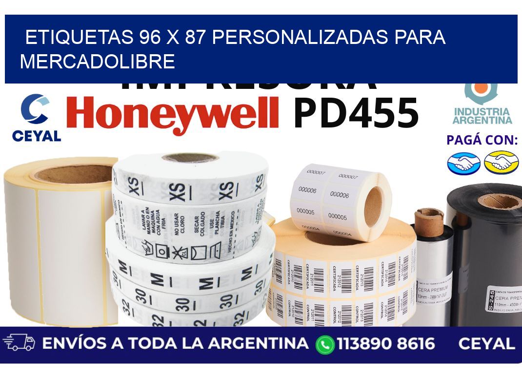 etiquetas 96 x 87 personalizadas para mercadolibre