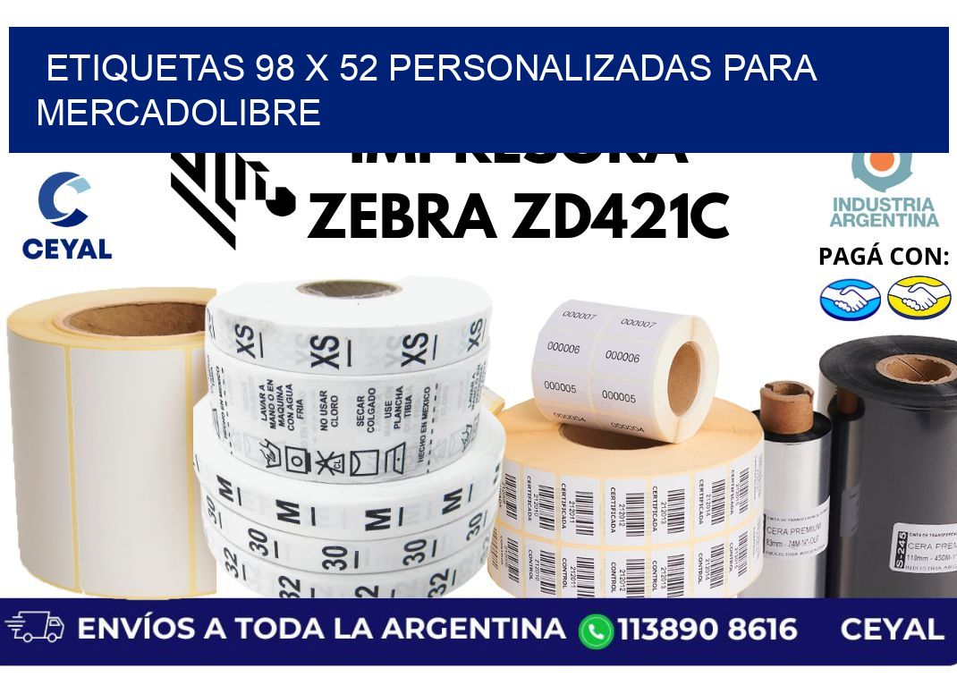 etiquetas 98 x 52 personalizadas para mercadolibre