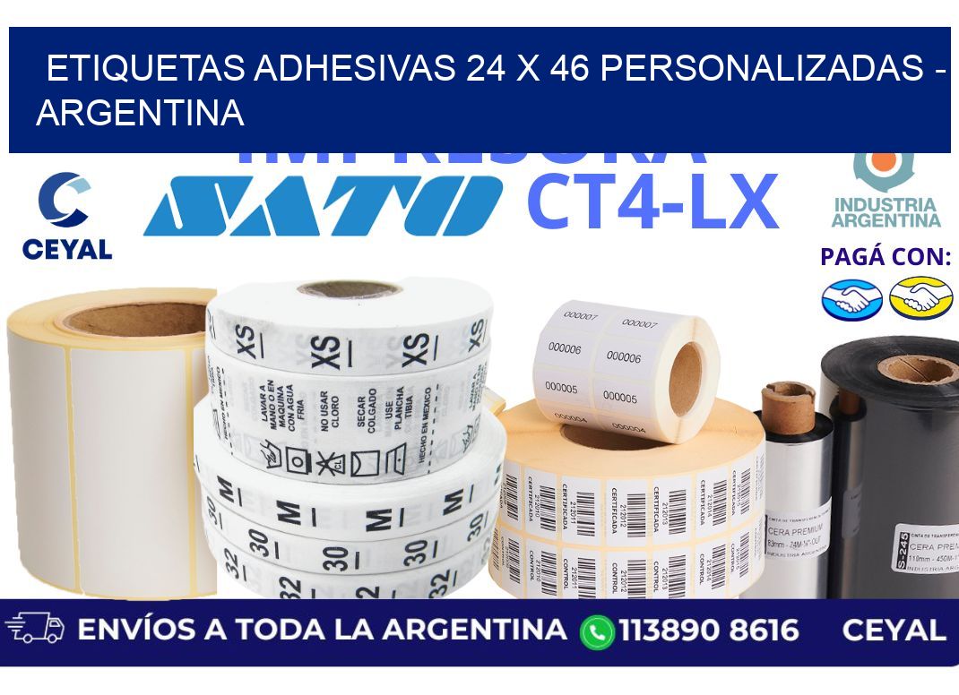 etiquetas adhesivas 24 x 46 personalizadas - Argentina