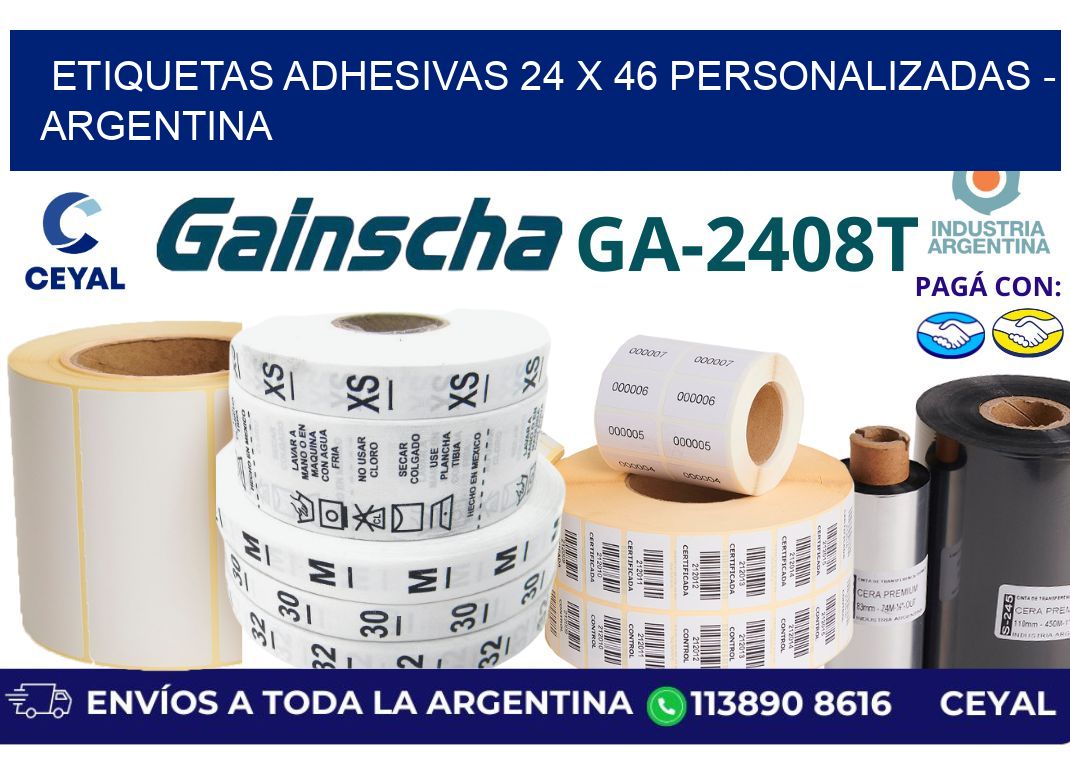 etiquetas adhesivas 24 x 46 personalizadas - Argentina