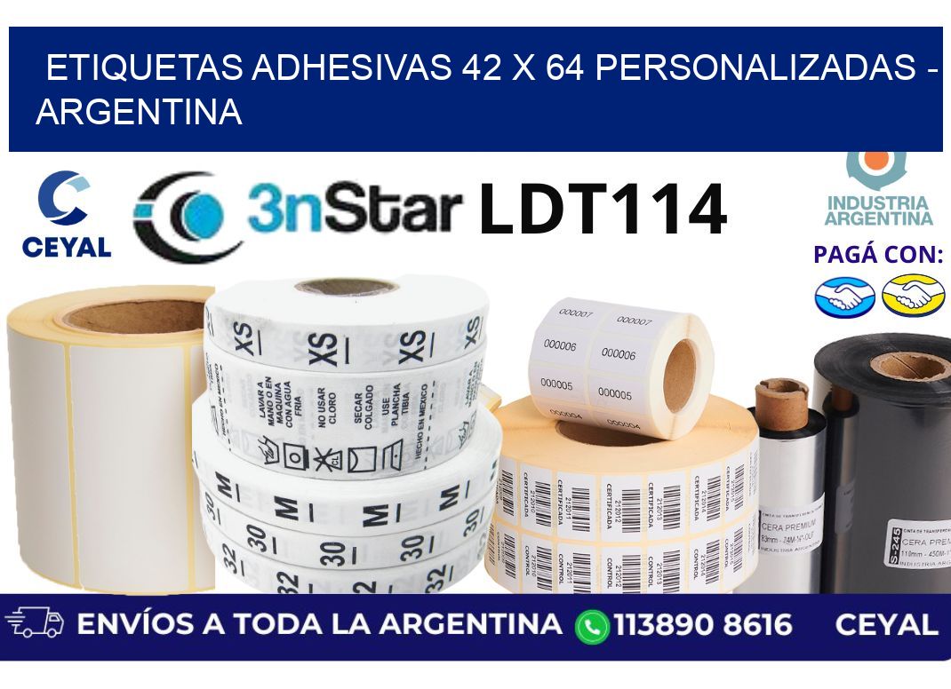etiquetas adhesivas 42 x 64 personalizadas - Argentina