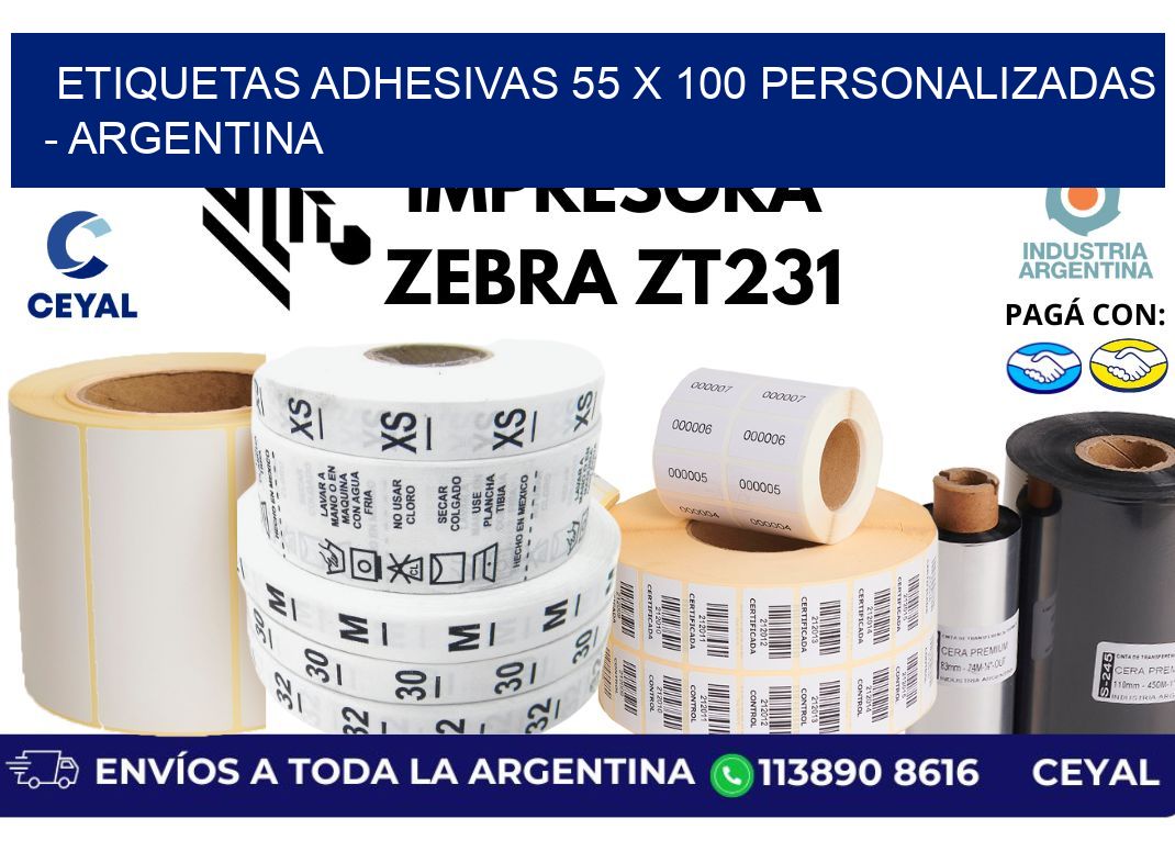 etiquetas adhesivas 55 x 100 personalizadas - Argentina