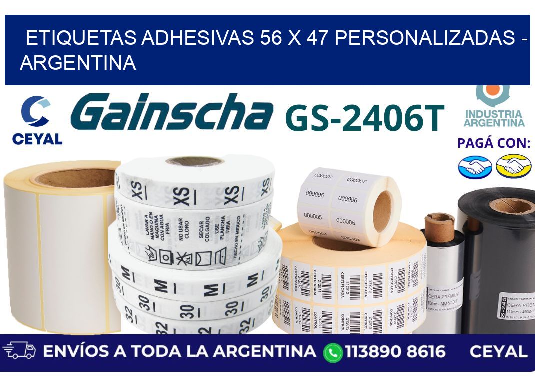 etiquetas adhesivas 56 x 47 personalizadas - Argentina