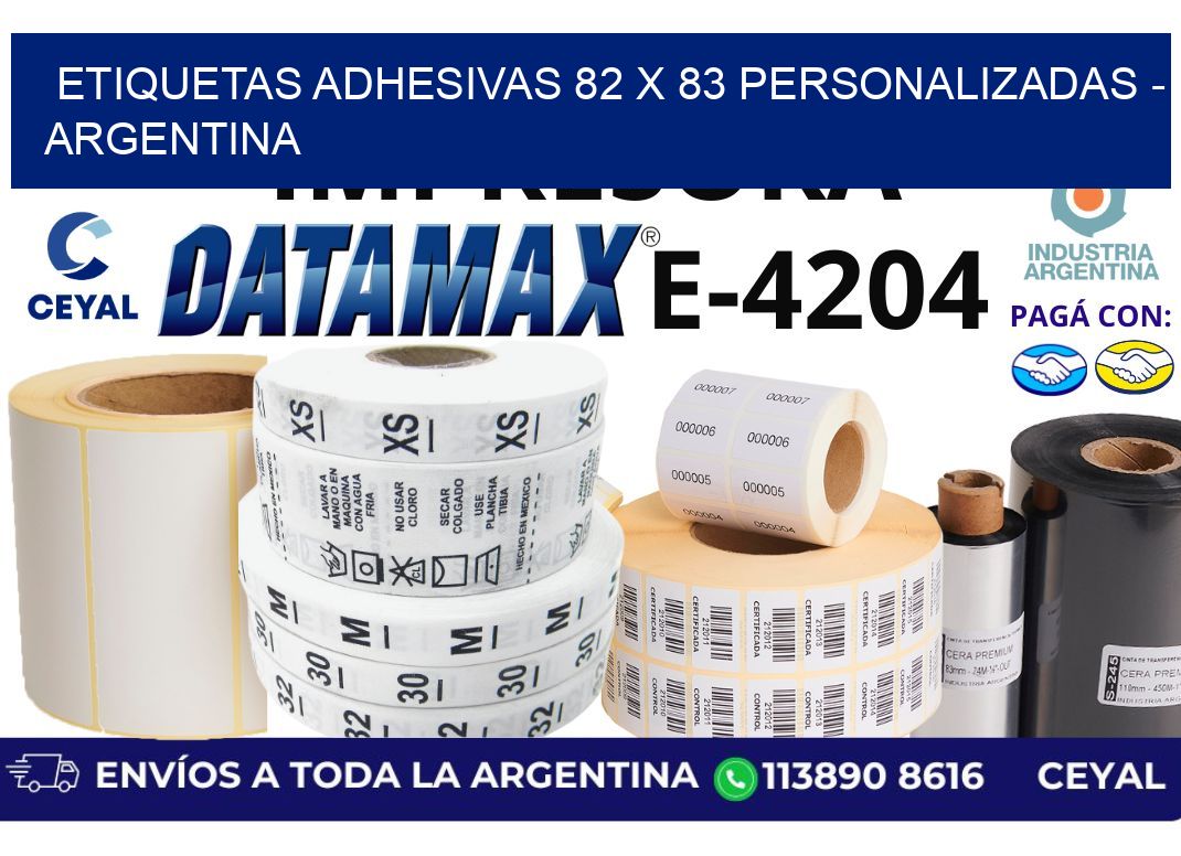 etiquetas adhesivas 82 x 83 personalizadas - Argentina