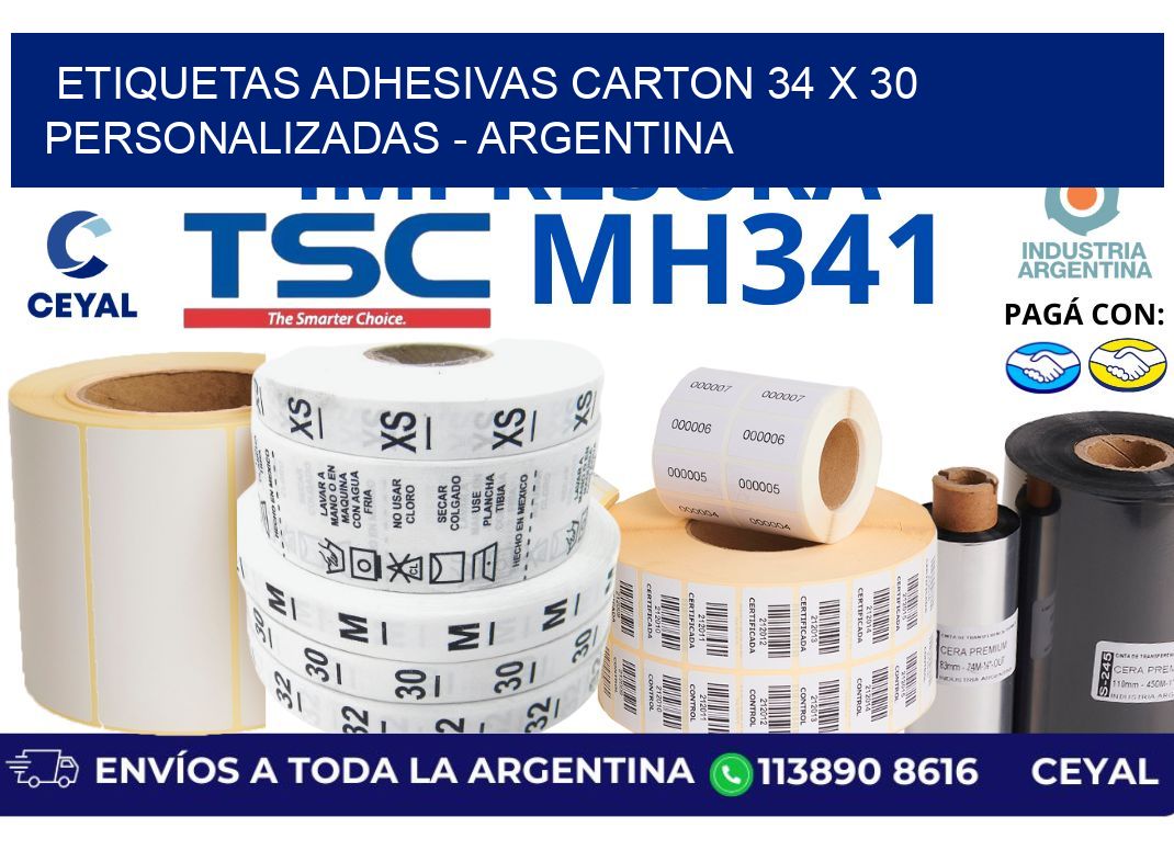 etiquetas adhesivas carton 34 x 30 personalizadas - Argentina