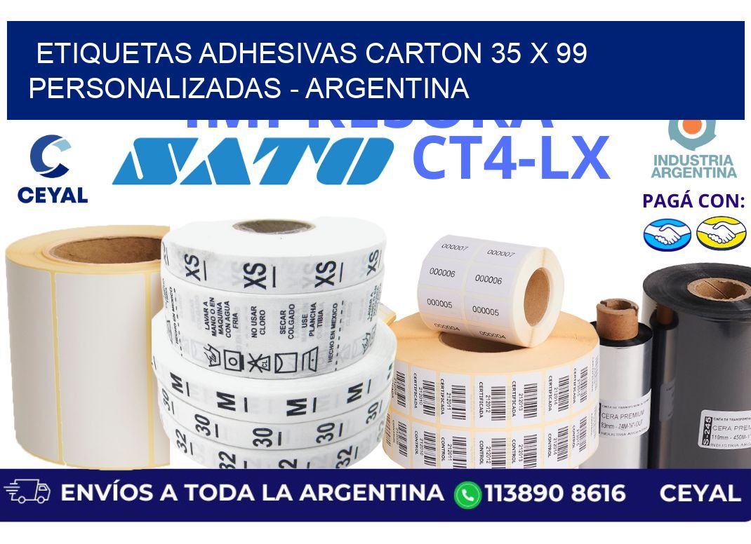 etiquetas adhesivas carton 35 x 99 personalizadas - Argentina