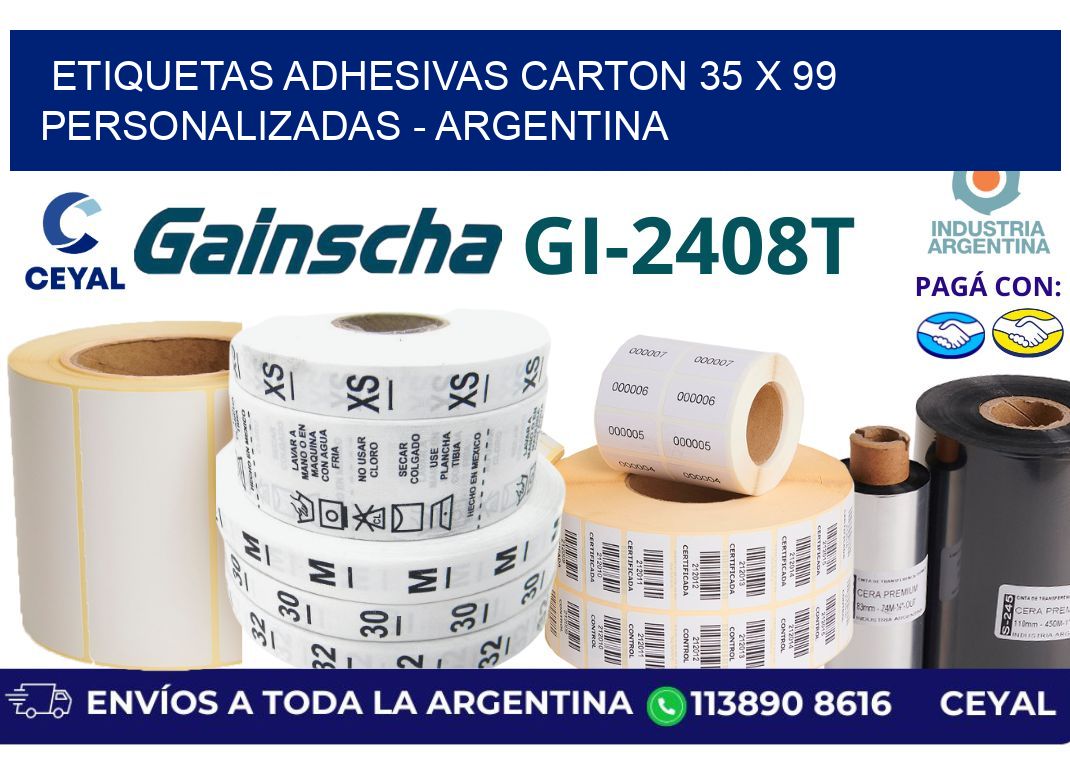 etiquetas adhesivas carton 35 x 99 personalizadas - Argentina