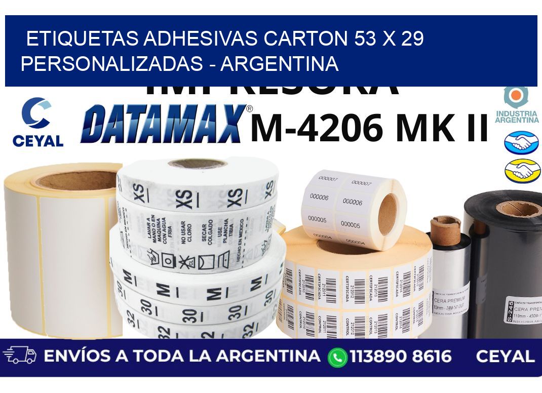 etiquetas adhesivas carton 53 x 29 personalizadas - Argentina