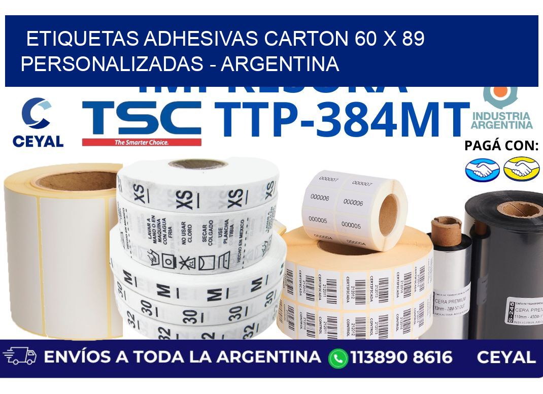 etiquetas adhesivas carton 60 x 89 personalizadas - Argentina