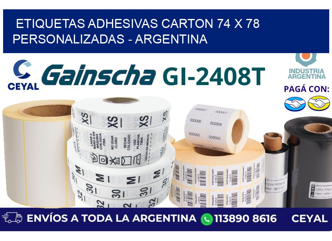 etiquetas adhesivas carton 74 x 78 personalizadas - Argentina