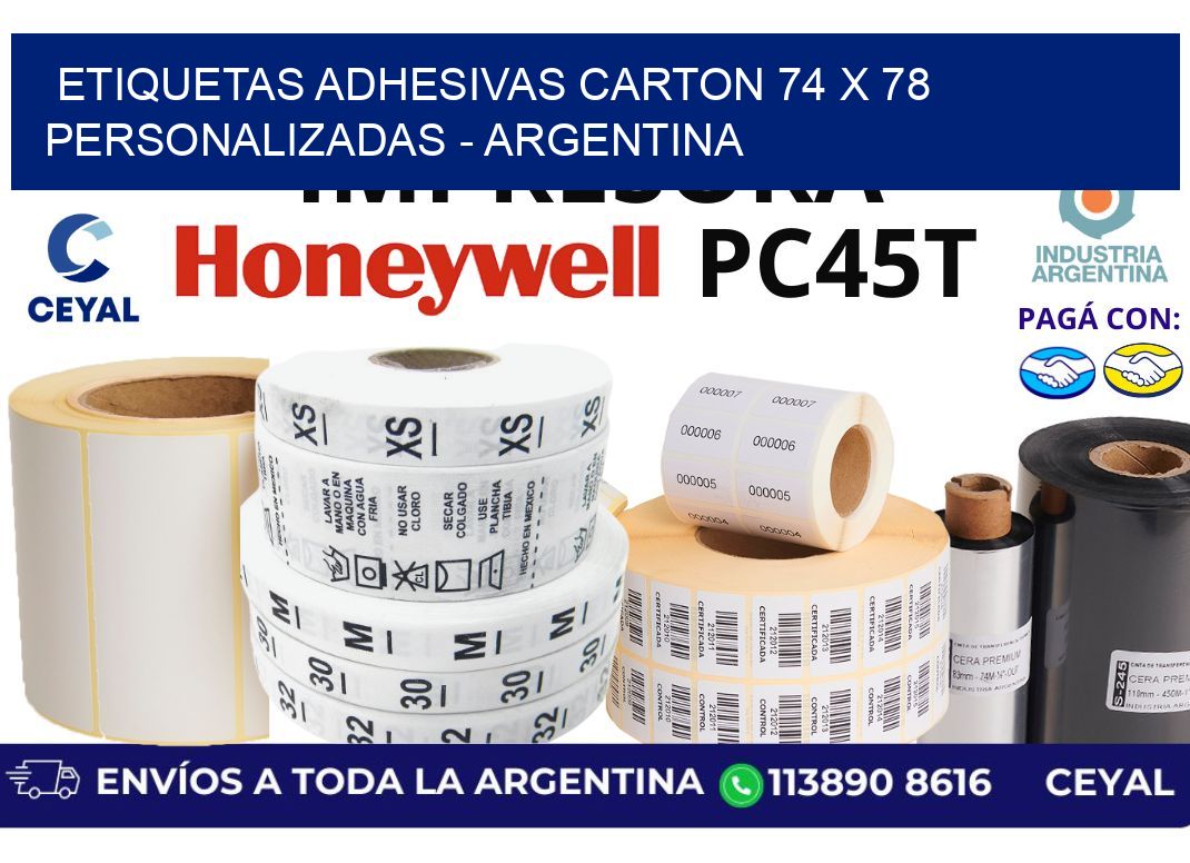 etiquetas adhesivas carton 74 x 78 personalizadas - Argentina