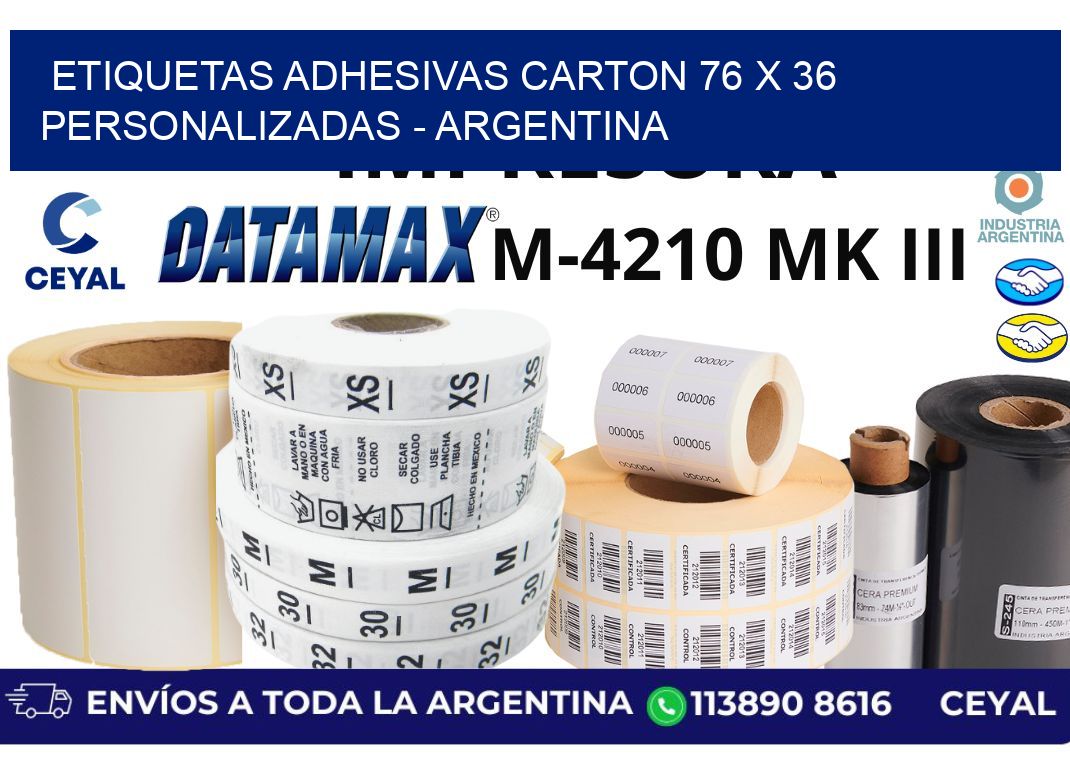 etiquetas adhesivas carton 76 x 36 personalizadas - Argentina