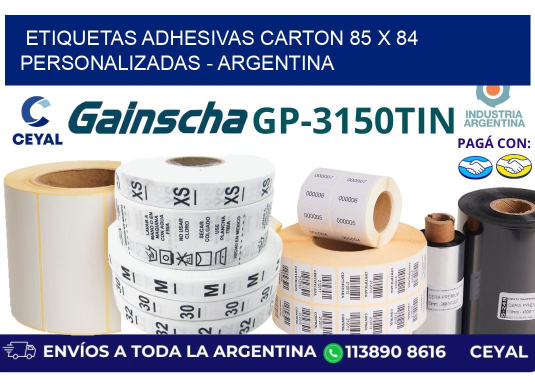 etiquetas adhesivas carton 85 x 84 personalizadas - Argentina