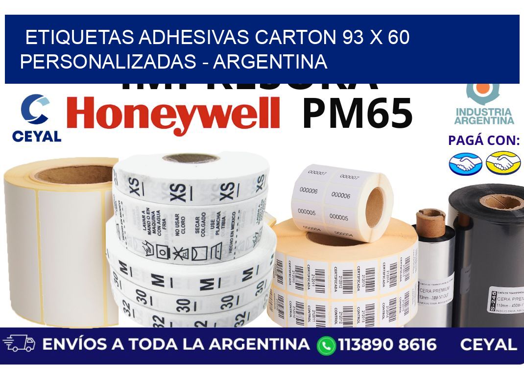 etiquetas adhesivas carton 93 x 60 personalizadas - Argentina