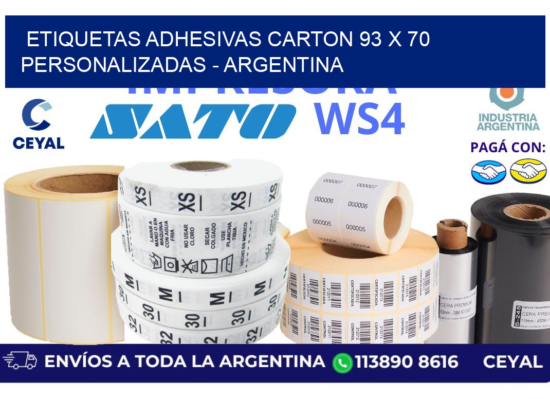 etiquetas adhesivas carton 93 x 70 personalizadas - Argentina
