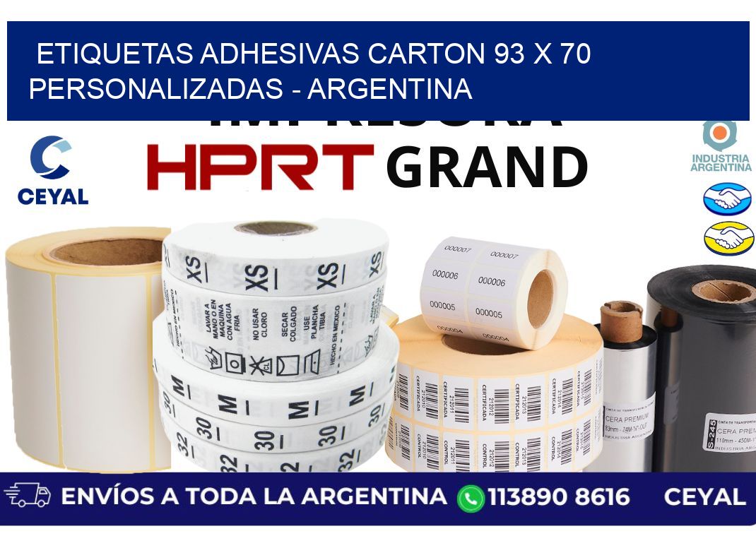 etiquetas adhesivas carton 93 x 70 personalizadas - Argentina