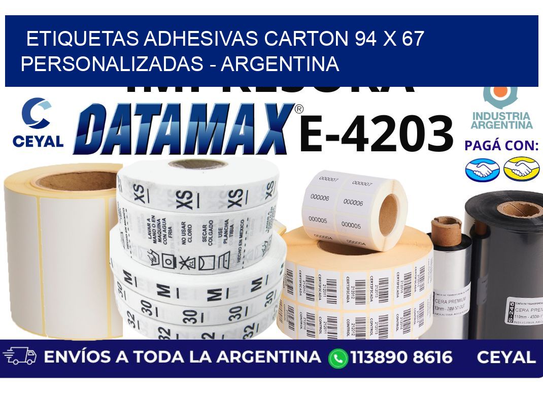 etiquetas adhesivas carton 94 x 67 personalizadas - Argentina