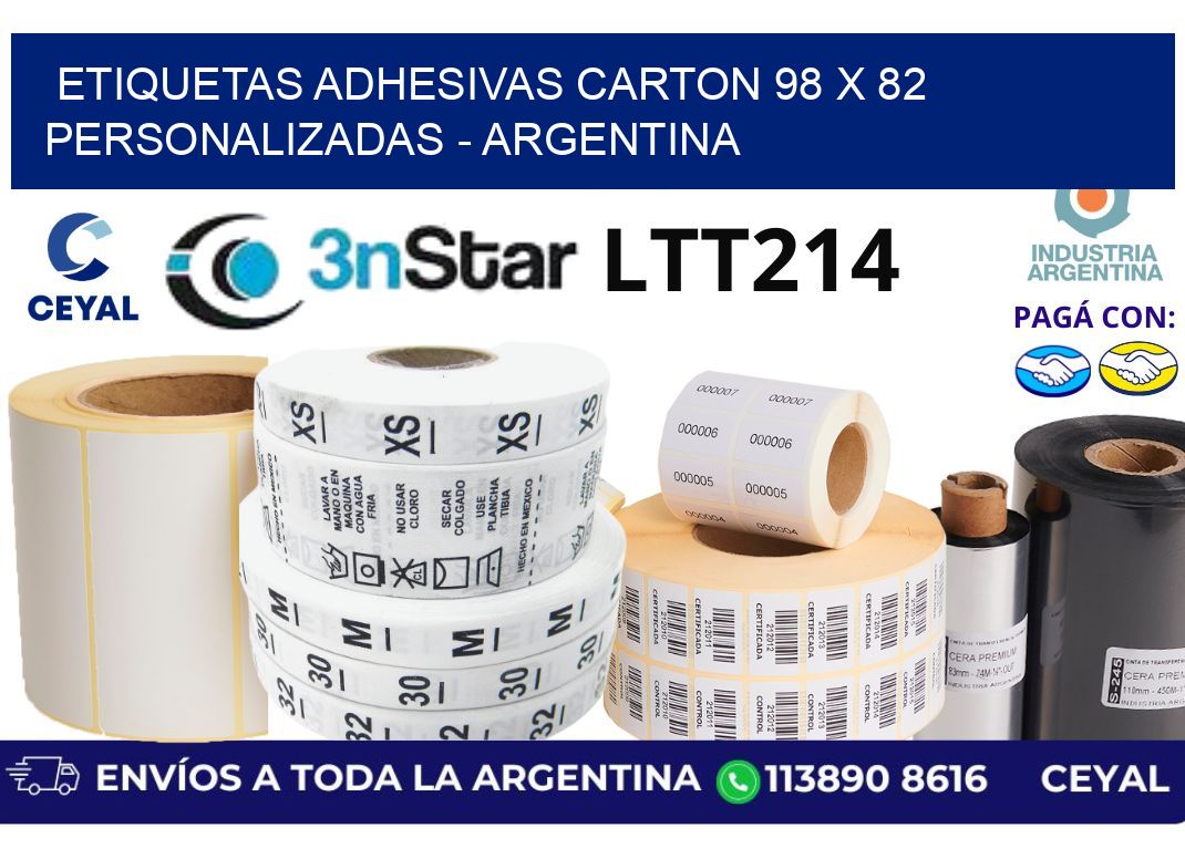 etiquetas adhesivas carton 98 x 82 personalizadas - Argentina
