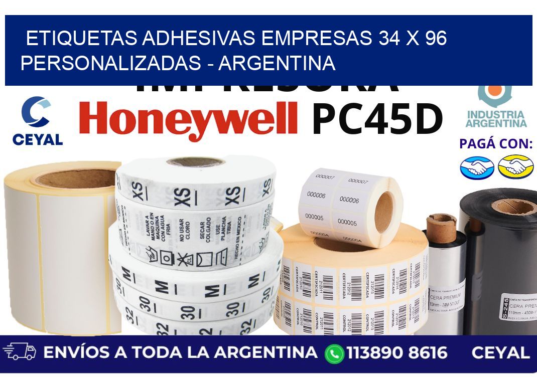 etiquetas adhesivas empresas 34 x 96 personalizadas - Argentina