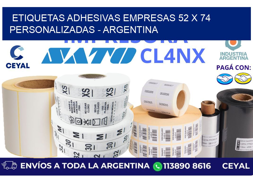 etiquetas adhesivas empresas 52 x 74 personalizadas - Argentina