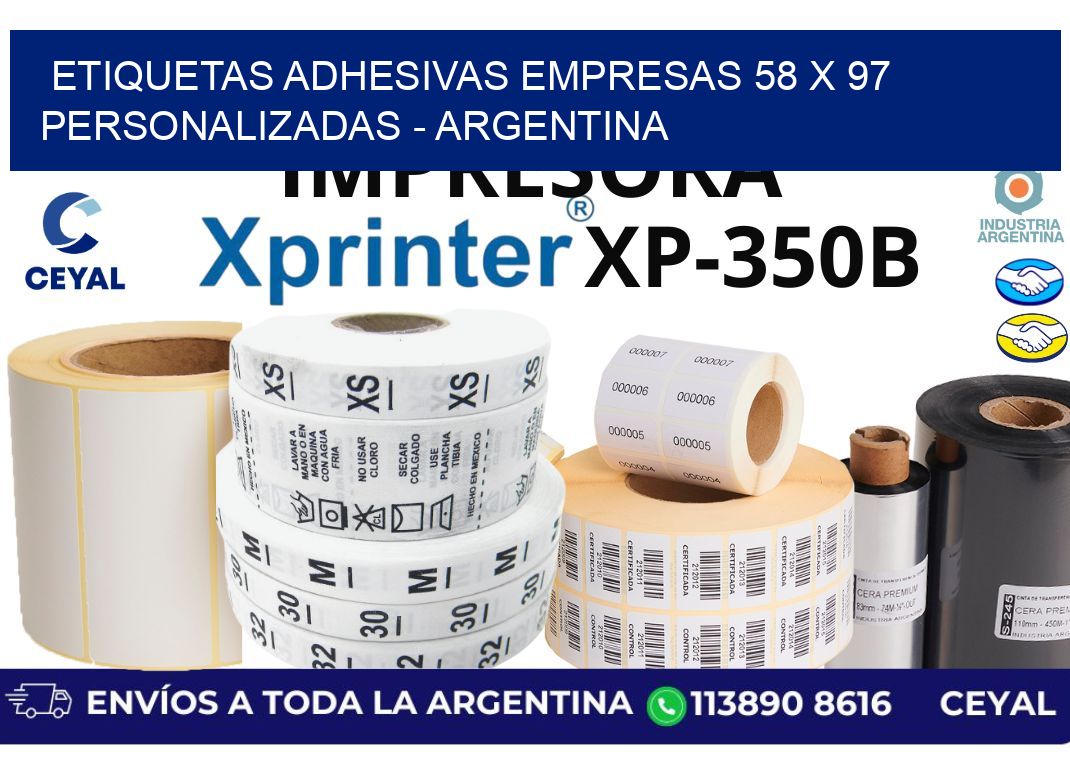 etiquetas adhesivas empresas 58 x 97 personalizadas - Argentina
