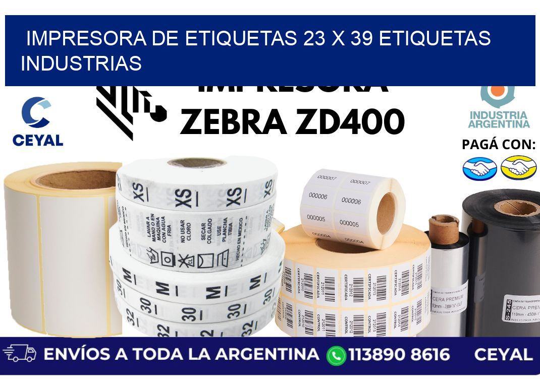impresora de etiquetas 23 x 39 etiquetas industrias