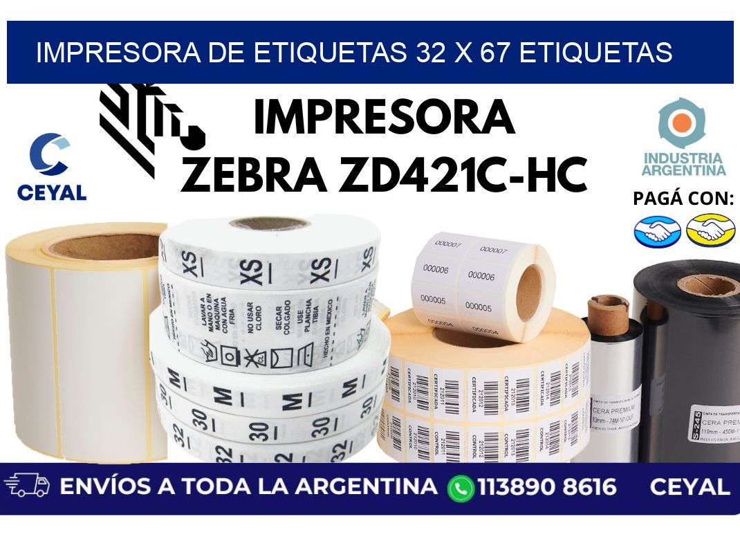 impresora de etiquetas 32 x 67 etiquetas
