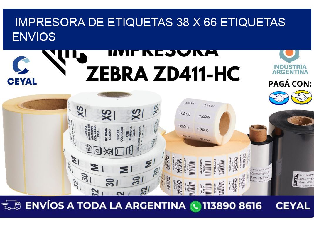 impresora de etiquetas 38 x 66 etiquetas envios