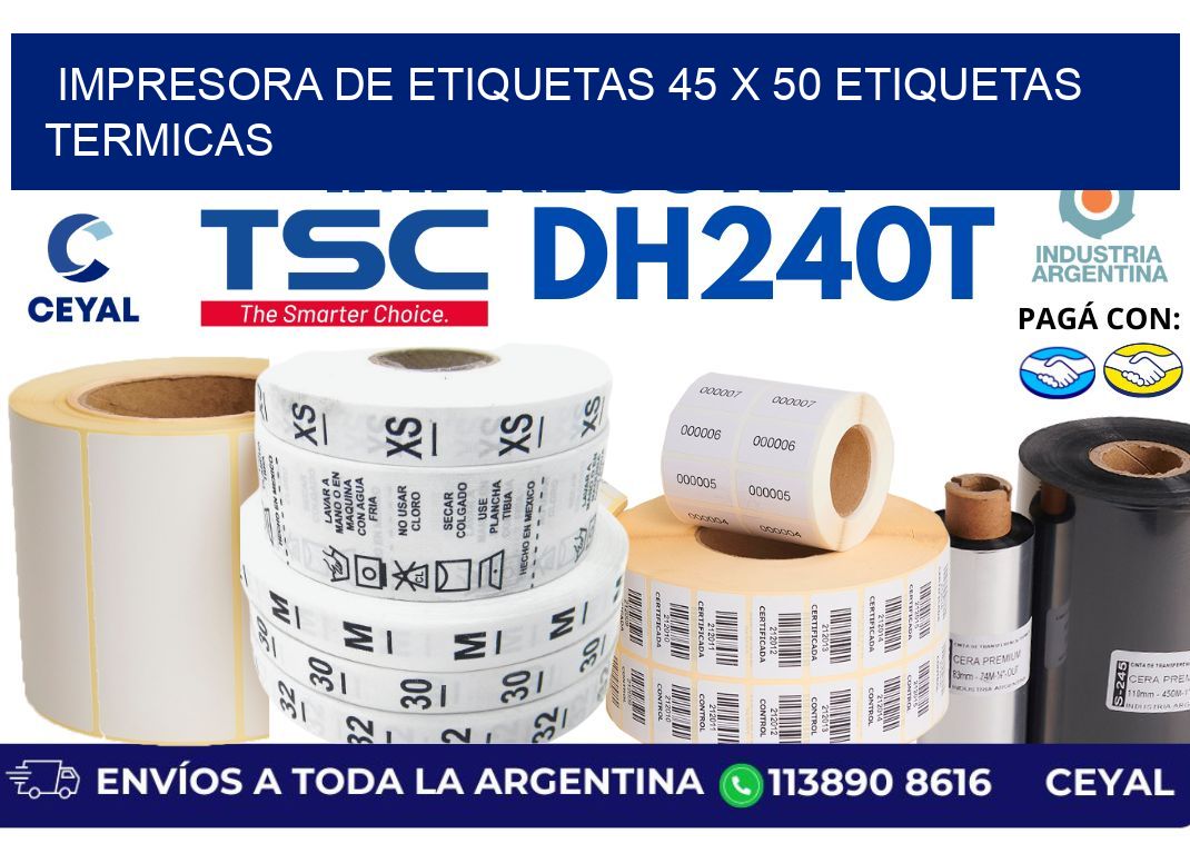 impresora de etiquetas 45 x 50 etiquetas termicas