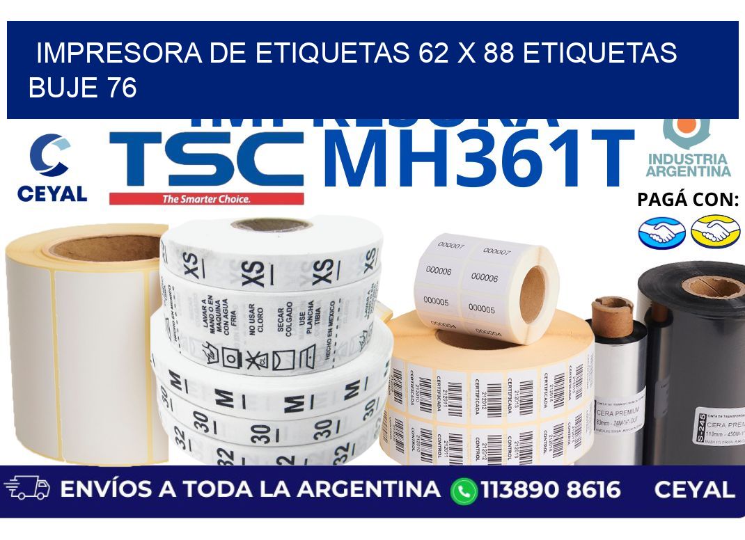 impresora de etiquetas 62 x 88 etiquetas buje 76