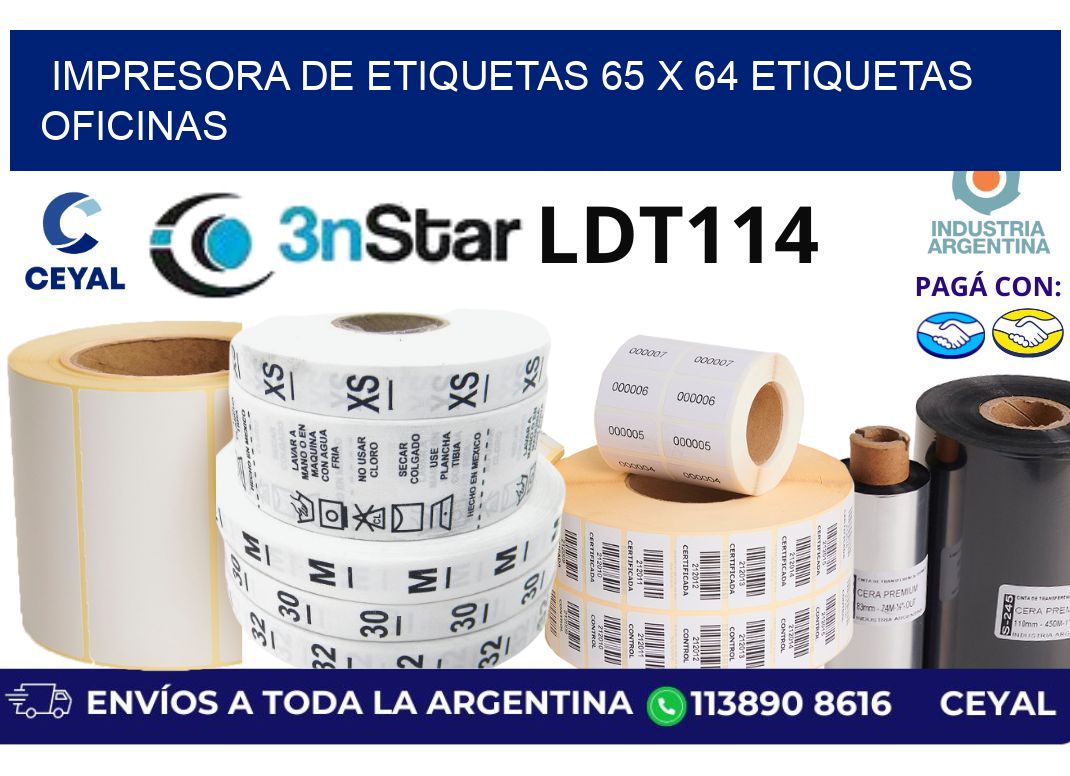 impresora de etiquetas 65 x 64 etiquetas oficinas