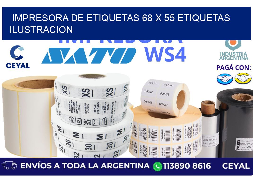 impresora de etiquetas 68 x 55 etiquetas ilustracion