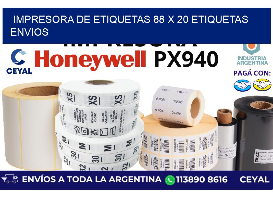 impresora de etiquetas 88 x 20 etiquetas envios