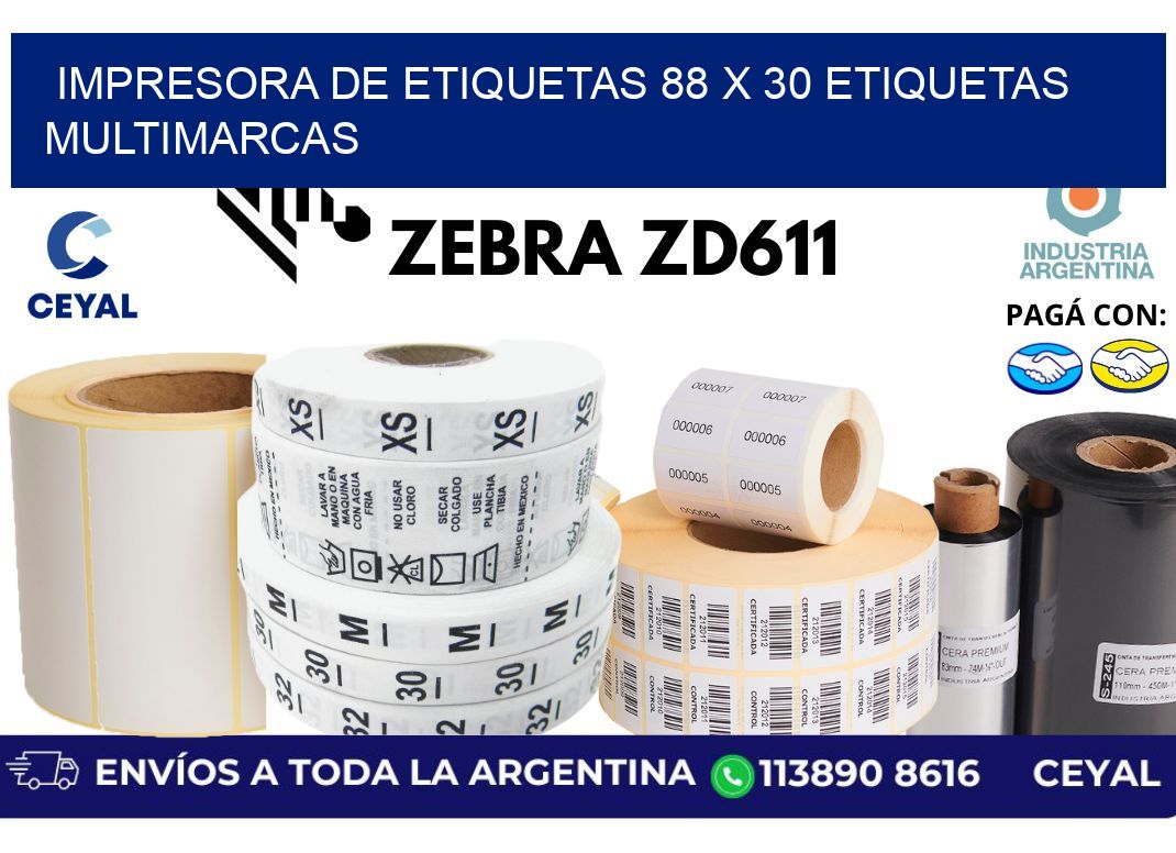 impresora de etiquetas 88 x 30 etiquetas multimarcas