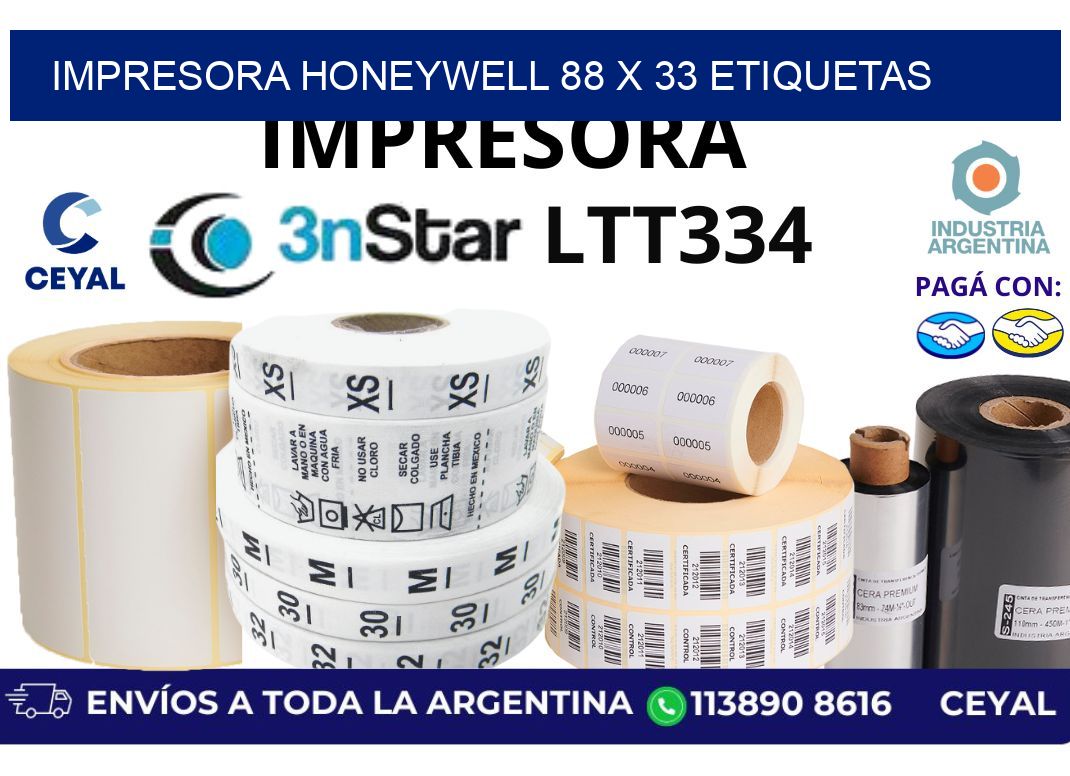 impresora honeywell 88 x 33 etiquetas