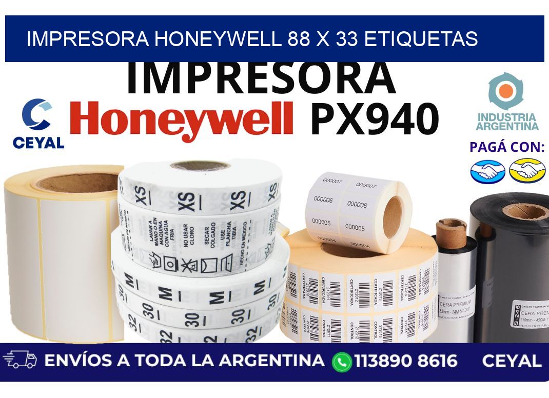 impresora honeywell 88 x 33 etiquetas