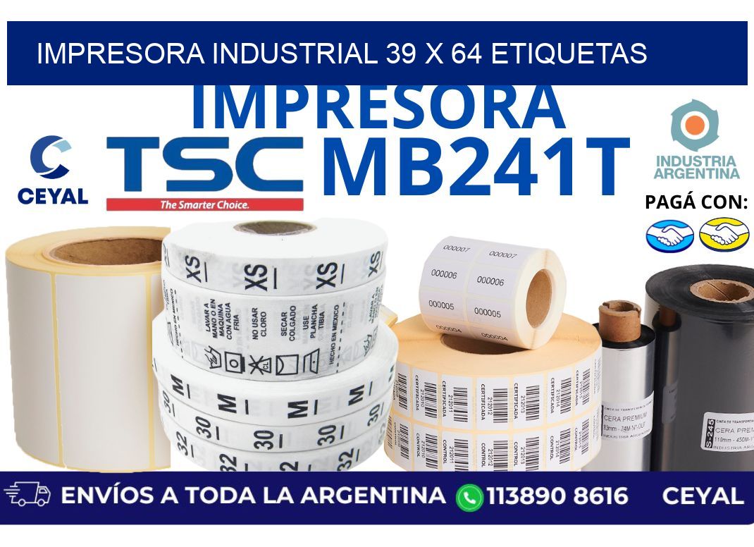 impresora industrial 39 x 64 etiquetas