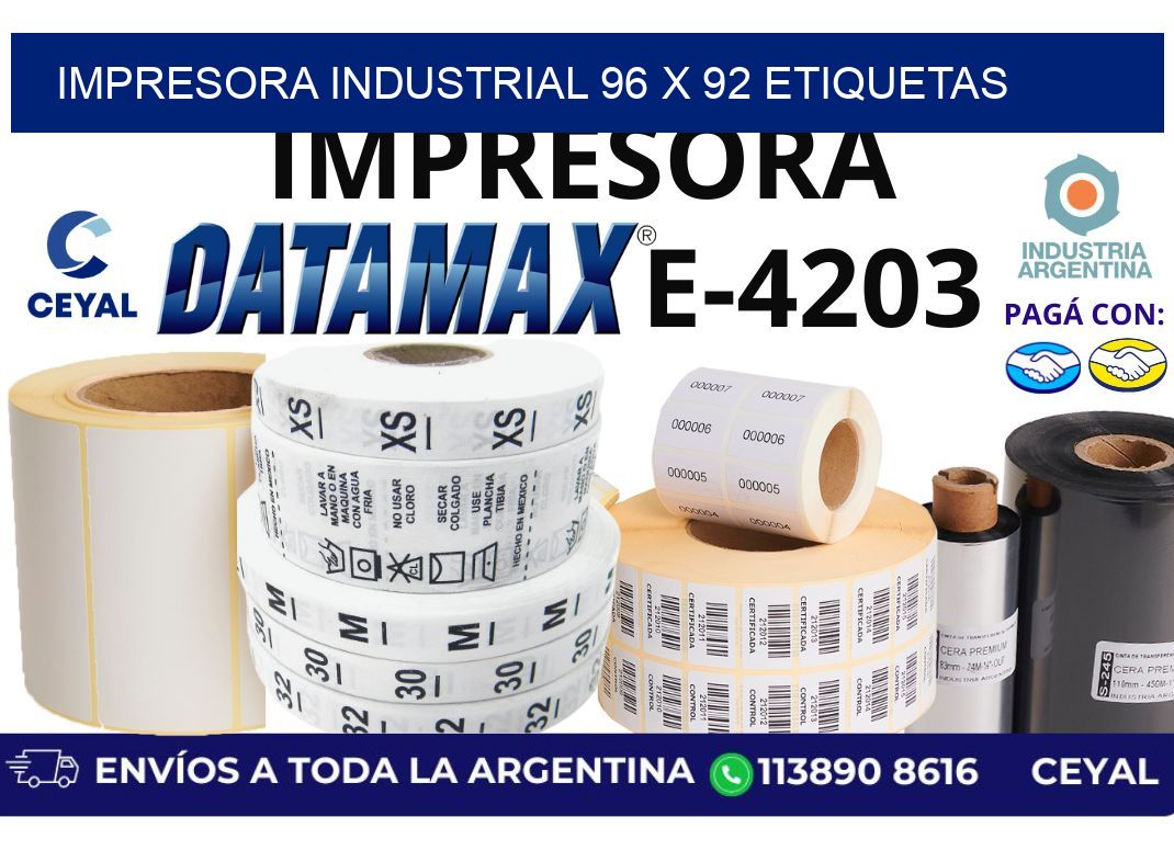 impresora industrial 96 x 92 etiquetas