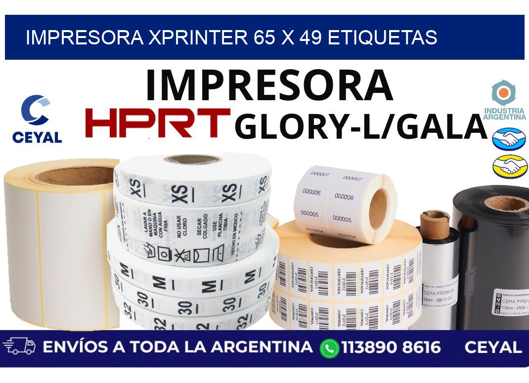 impresora xprinter 65 x 49 etiquetas