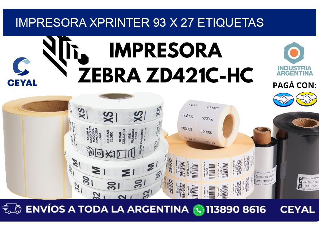 impresora xprinter 93 x 27 etiquetas