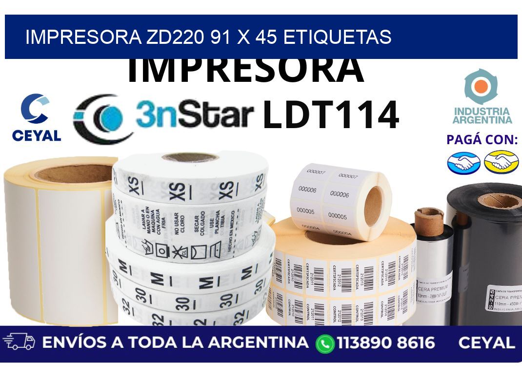 impresora zd220 91 x 45 etiquetas