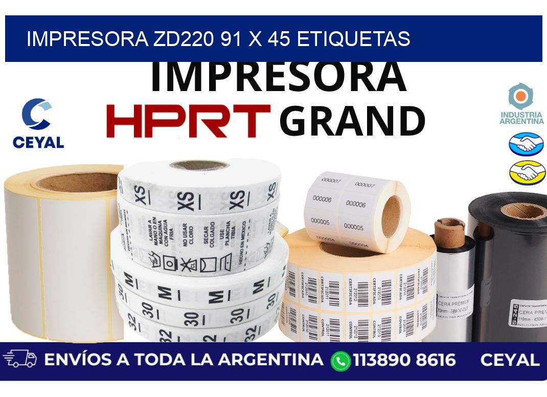 impresora zd220 91 x 45 etiquetas