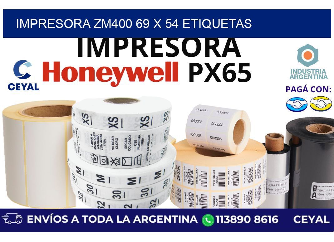 impresora zm400 69 x 54 etiquetas