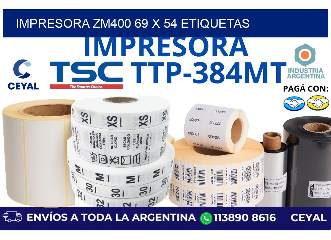 impresora zm400 69 x 54 etiquetas