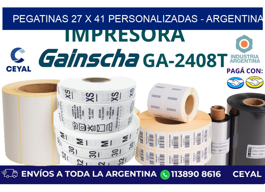 pegatinas 27 x 41 personalizadas - Argentina
