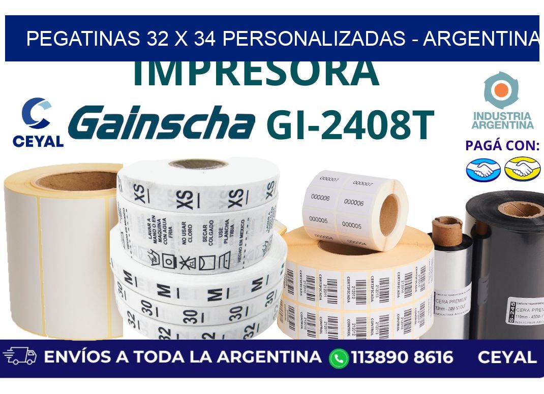 pegatinas 32 x 34 personalizadas - Argentina