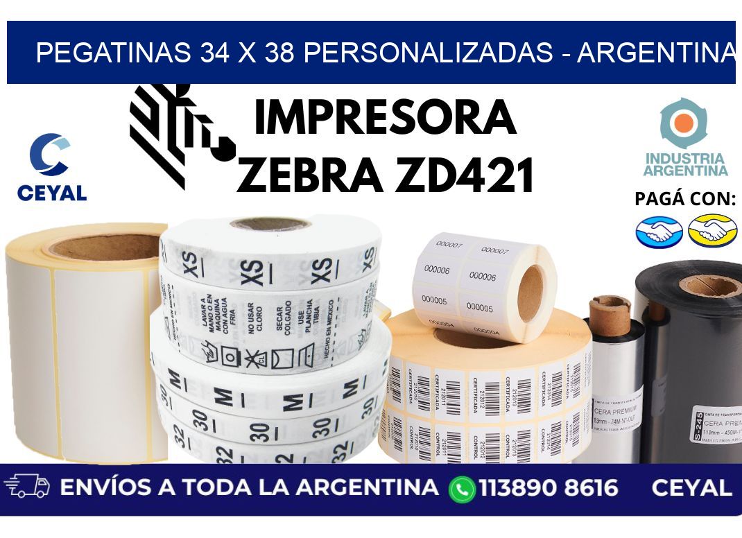 pegatinas 34 x 38 personalizadas - Argentina