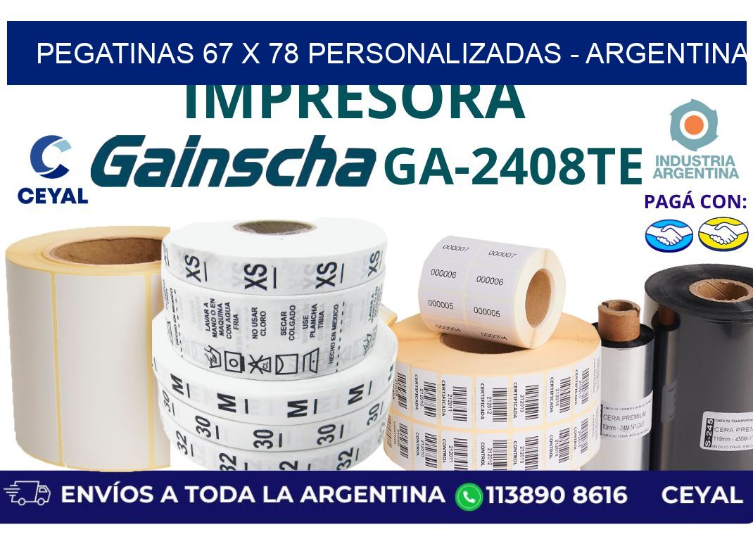 pegatinas 67 x 78 personalizadas - Argentina