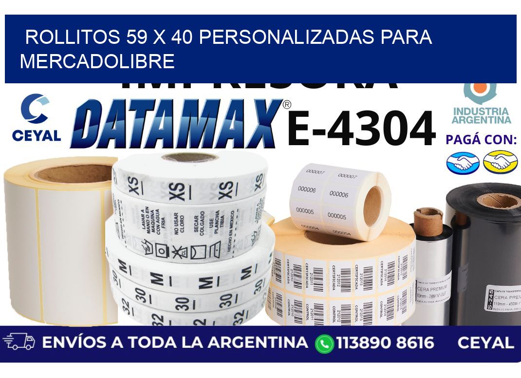 rollitos 59 x 40 personalizadas para mercadolibre